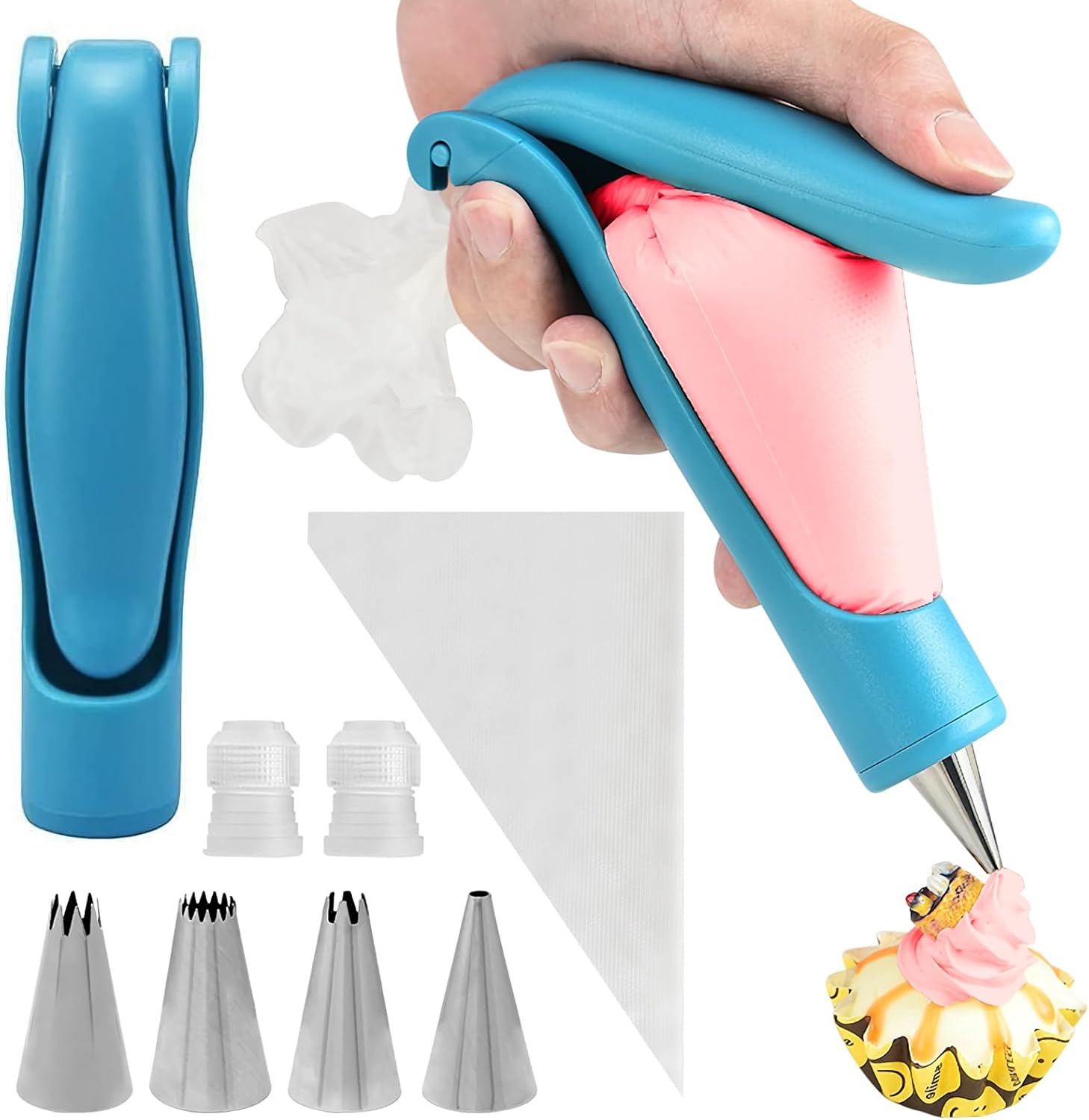 Cake Decorating Pen Tool Kit (Set of 11) Pastry Bag DIY Cake Deco Tools Kit Pastry Icing Piping Bags Pastry DIY With 4 Different-Shaped Piping Tips, 4 Nozzles Decorative Bag