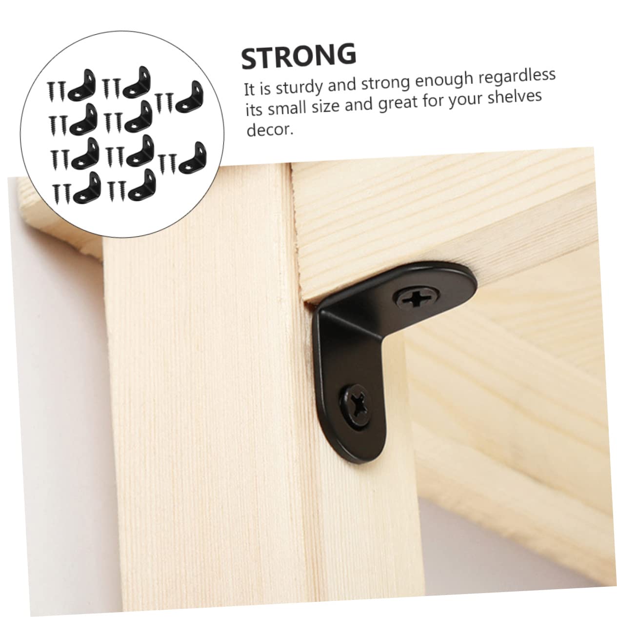 NAMOARLY 18 Sets Black Furniture Accessories Furniture L Bracket Wall Bracket L Shape Bracket Stainless Steel