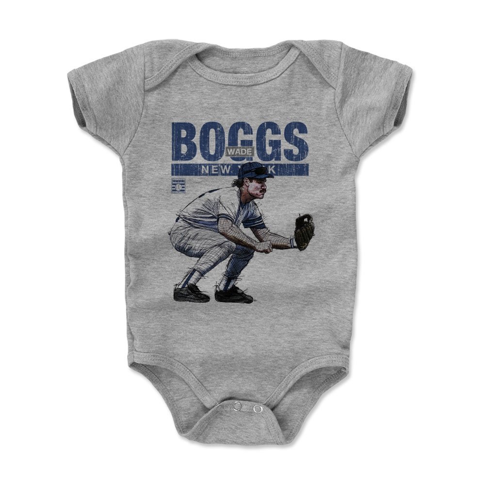 500 LEVEL Wade Boggs Baby Infant One Piece Bodysuit (12M, Heather Gray) - Wade Boggs Gold Glove New York