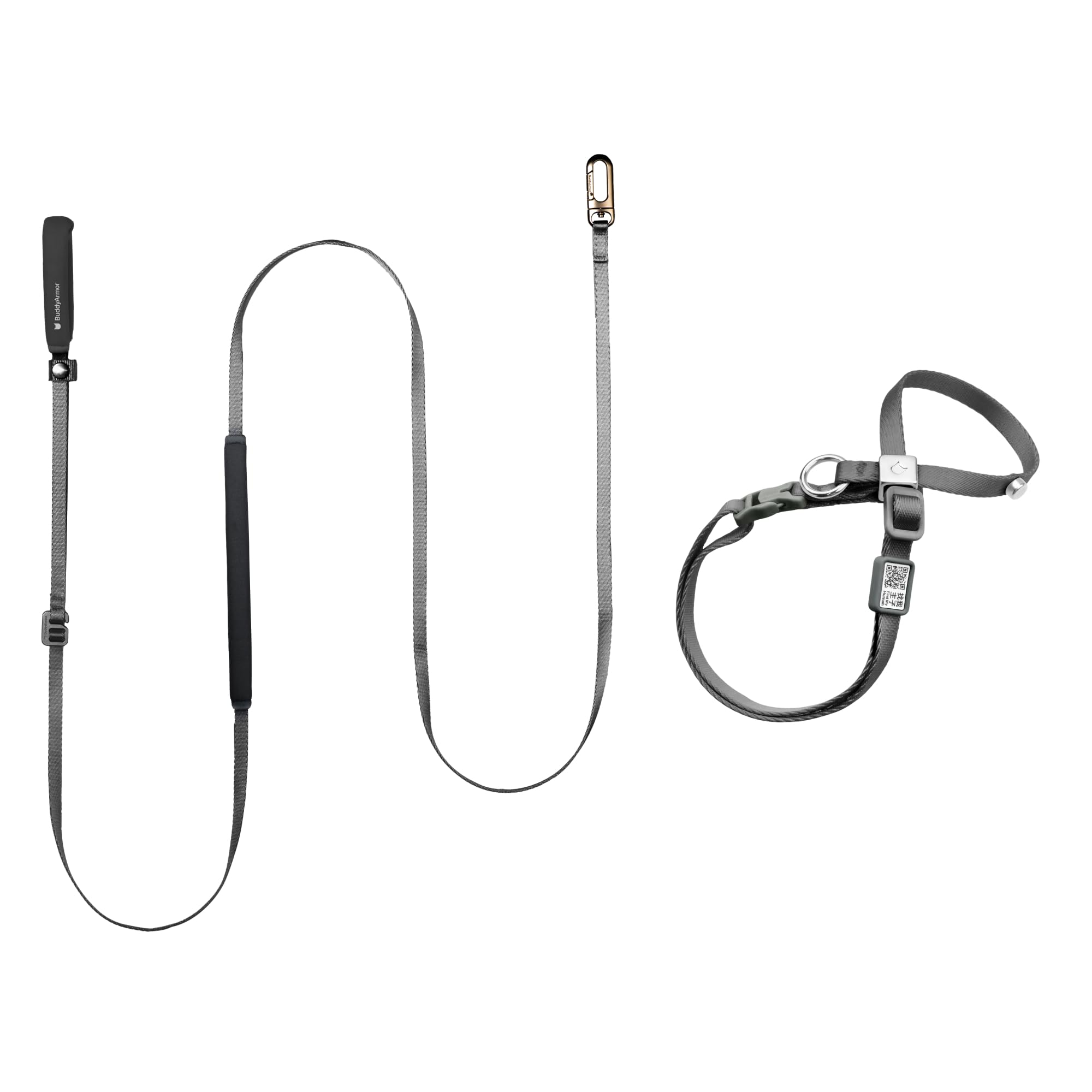 BuddyArmor Escape Proof Cat Harness and Lead Set 8-shape (Space Gray, M)
