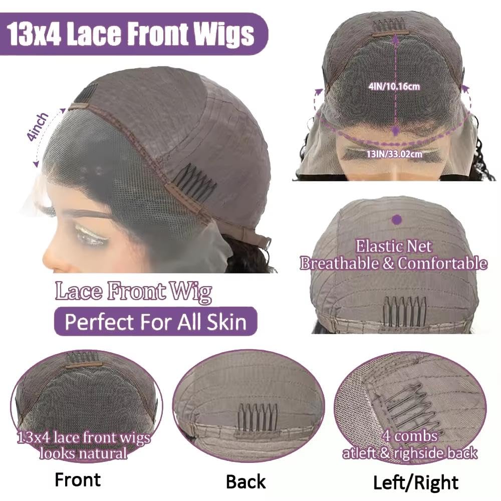 Haarpflege Honigblonde Highlight-Körperwelle Bob-Echthaar-Perücke 13 X 4 HD Transparente Spitze-Front-Perücken(180%,10inches)