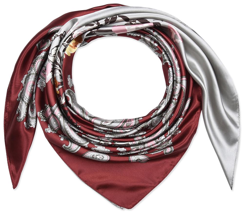 corciova 35x35 Large Square Satin Hair Scarf for Women – Silk-Feel Head Wrap, Night Protection, Fashion Bandana & Headscarf