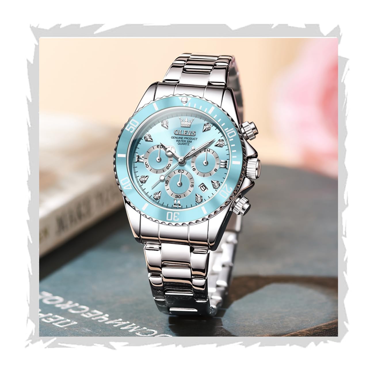 Watch for Women Luxury Stylish Diamond Analog Quartz Chronograph Elegant Silver Stainless Steel Chain Waterproof Date Ladies Wrist Watch-image-39