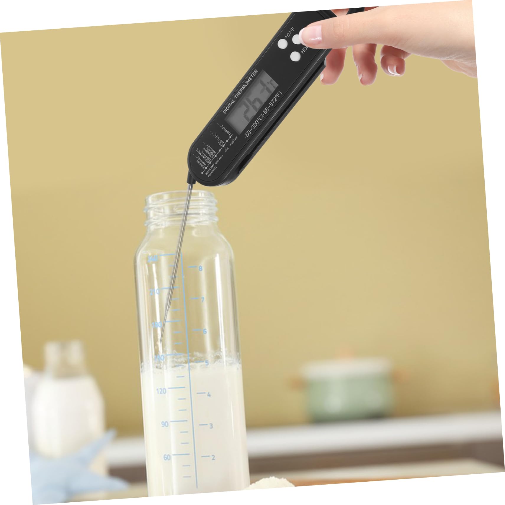 PRETYZOOM Termometro Da Cucina 3 Pezzi Termometro Portatile Gadget Da Cucina Termometro Per Carne Pieghevole Termometro Ad Alta Precisione Termometro Digitale Termometro Da Cucina Per Sonda