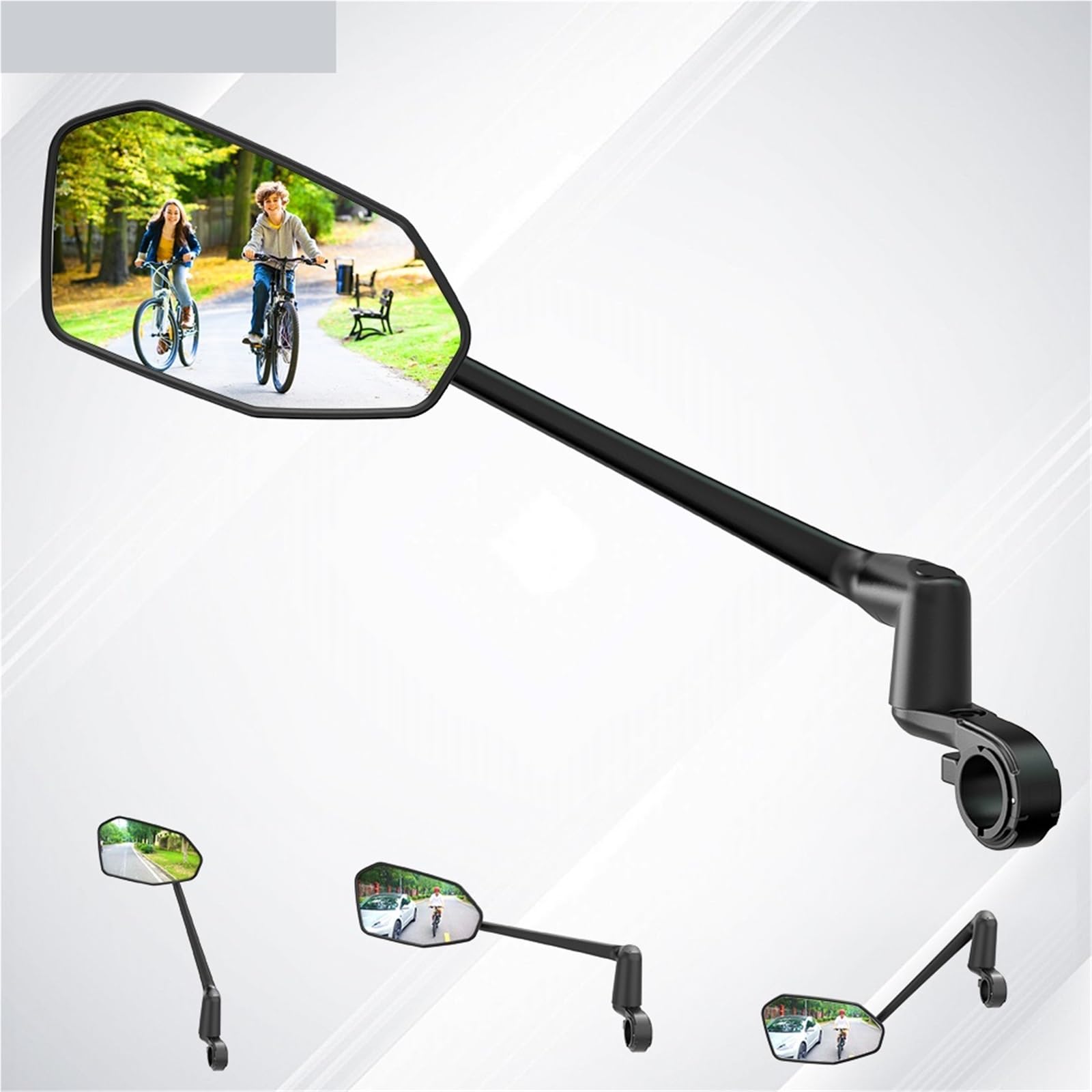 Specchietti da manubrio Specchietto retrovisore elettrico per manubrio EasyDo per bici con bici ruotabile a 360° estesa(RM15 Right)