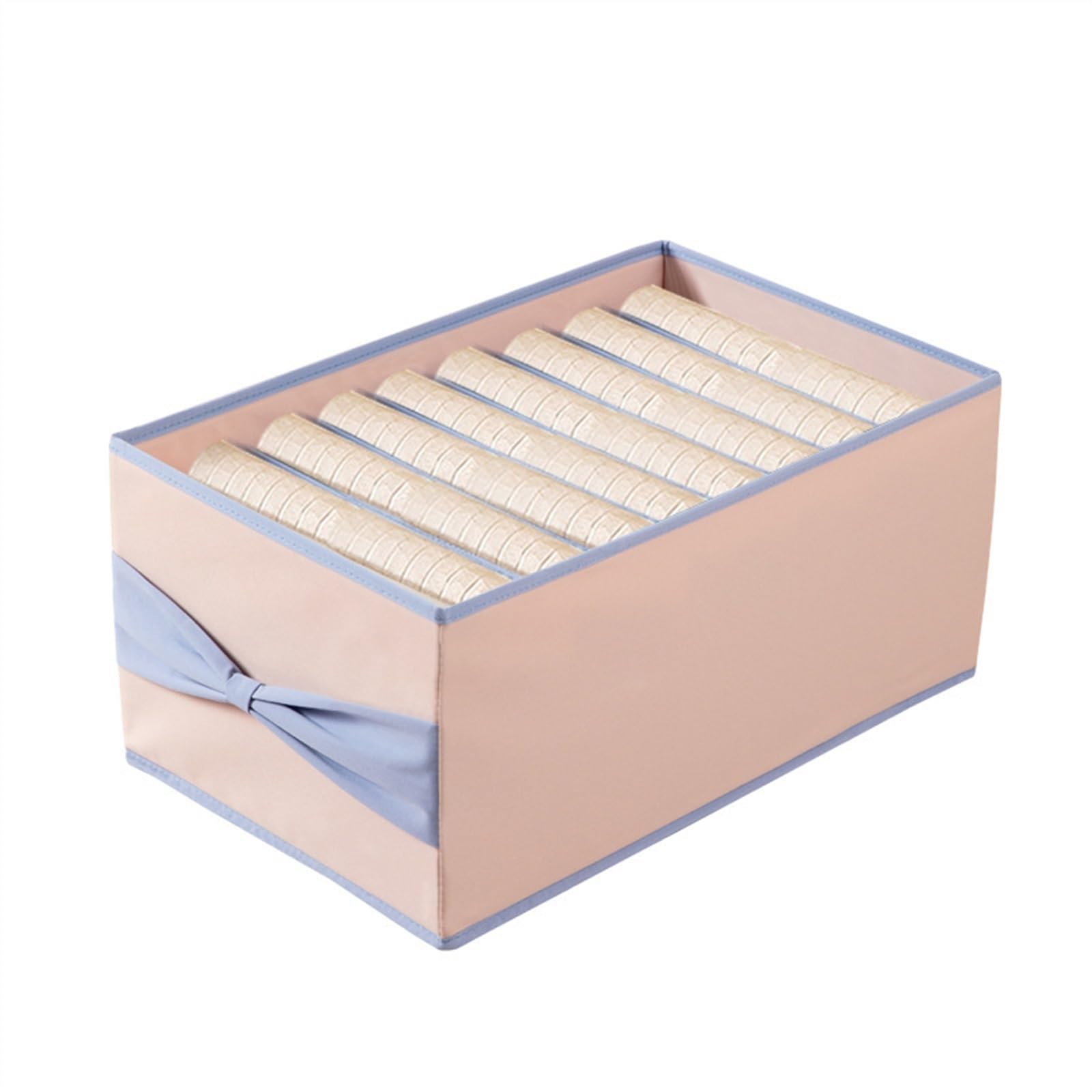 Eines Pink Sock And Underwear Storage Foldable Fabric Clothing Storage Box, Pants Storage Basket, Household Wardrobe Storage Compartment Box Sock Storage(,5 Grids)