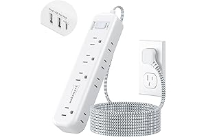 5FT Surge Protector : 8 AC Outlets & 3 USB Smart Plug Ins
