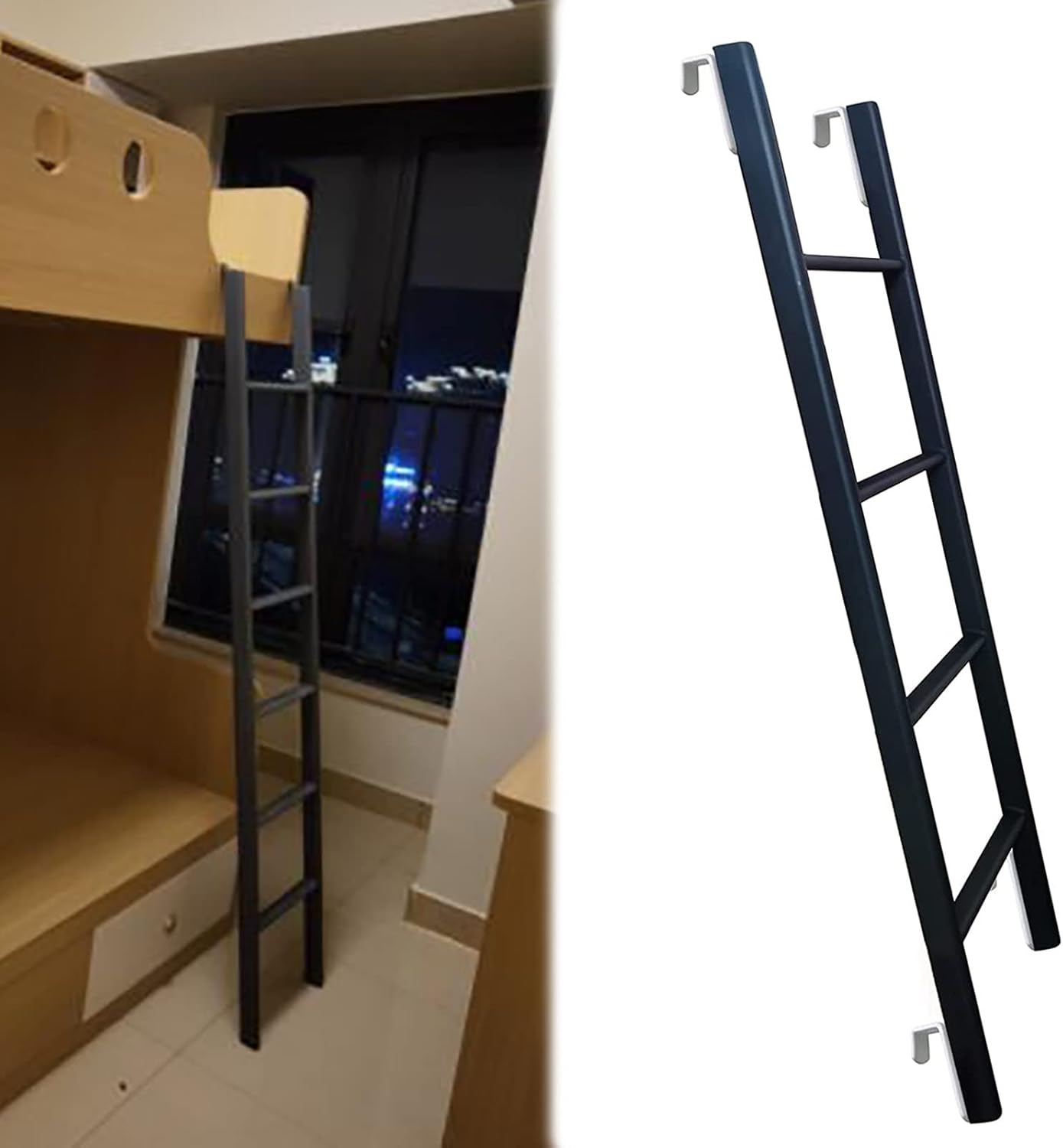 Bunk Bed Ladder Black Bunk Bed Ladder with Hooks, Thickness