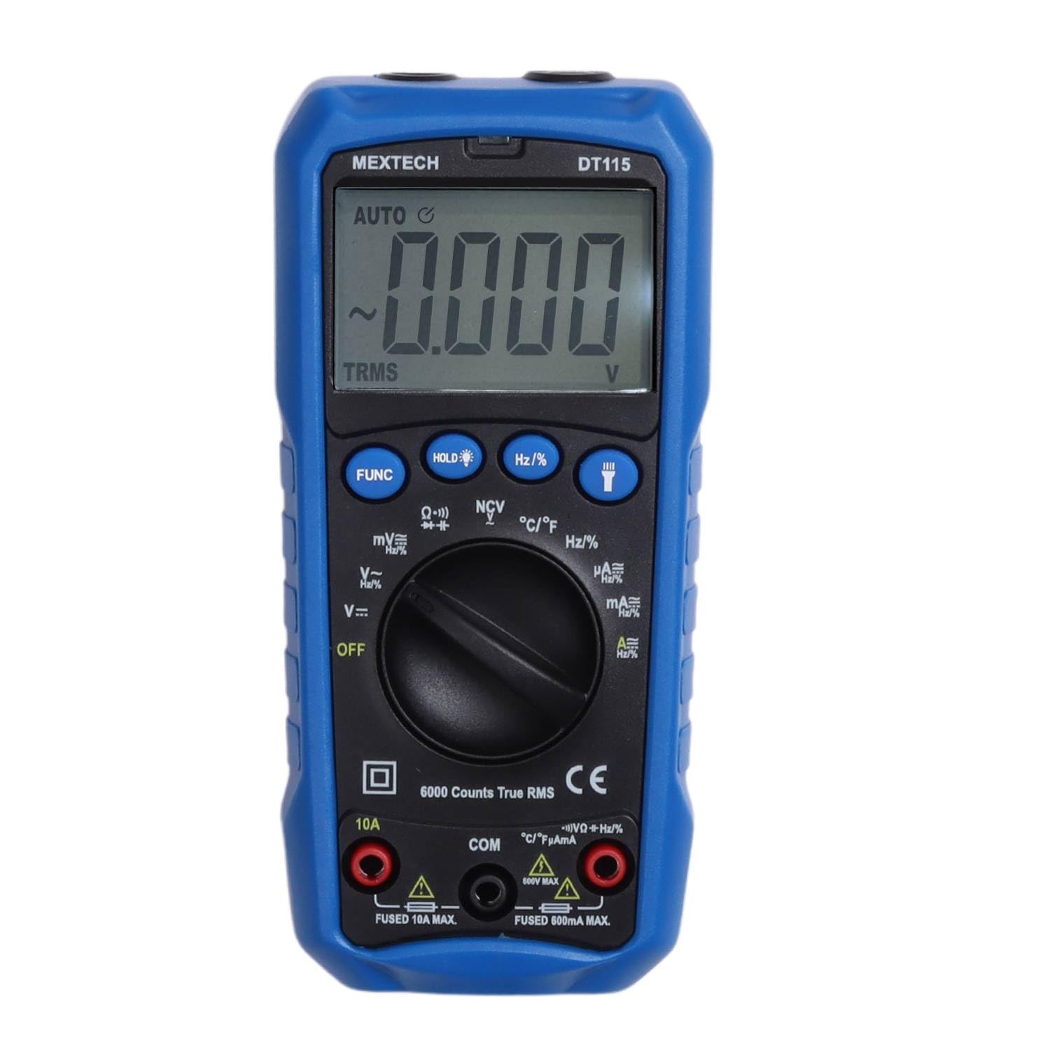 Mextech DT115 3¾ Digit True RMS Multimeter 6000 Counts, Battery Powered