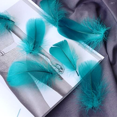 Miniatura 39 de 100 plumas de ganso teñidas naturales doradas, plumas de 3 a 5 pulgadas, plumas de colores surtidos para sombrero, manualidades, manualidades, boda