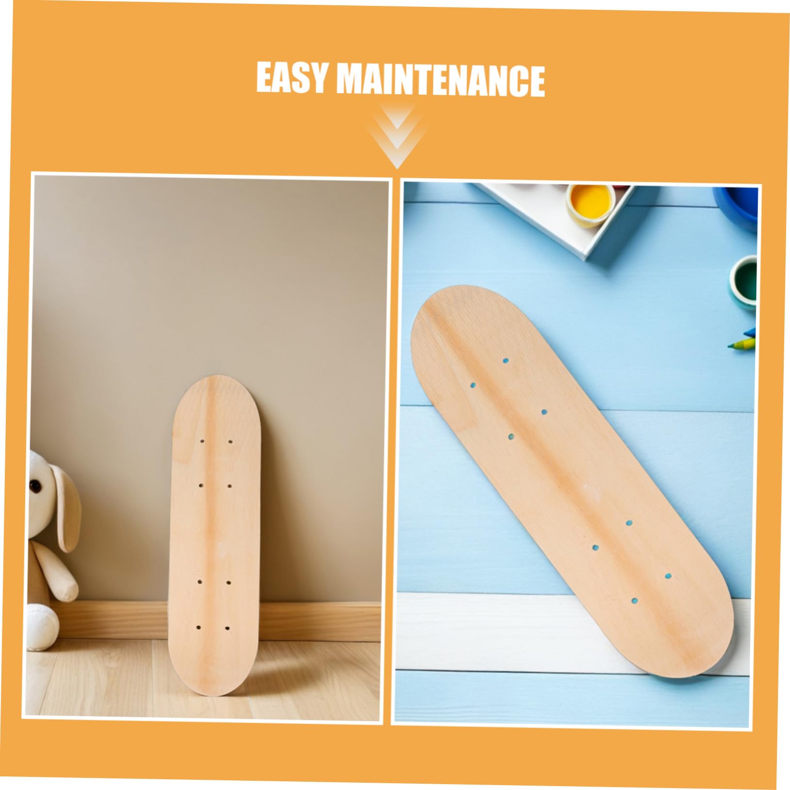 Mini Tabla de Skate en Blanco 7 Capas Madera 3 Piezas