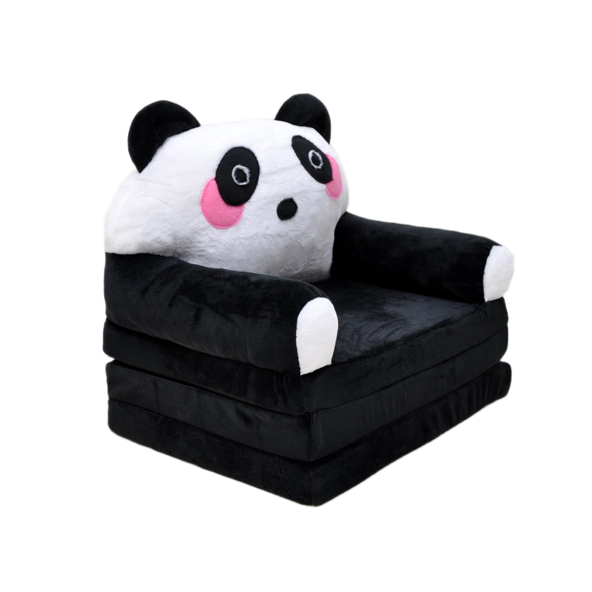 Fauteuil pour Enfant, Mini Fauteuil Pliable 2 en 1, Chaise Douillette en Peluche avec Matelas, canapé lit pour Chambre d’Enfant (Panda)