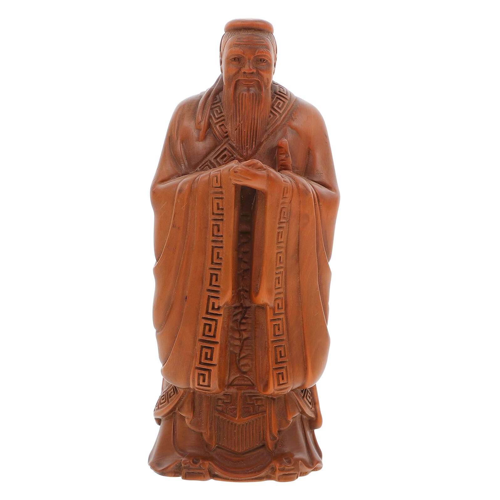Confucius figurine en bois LIFKOME pour ambiance zen de restaurant et salon