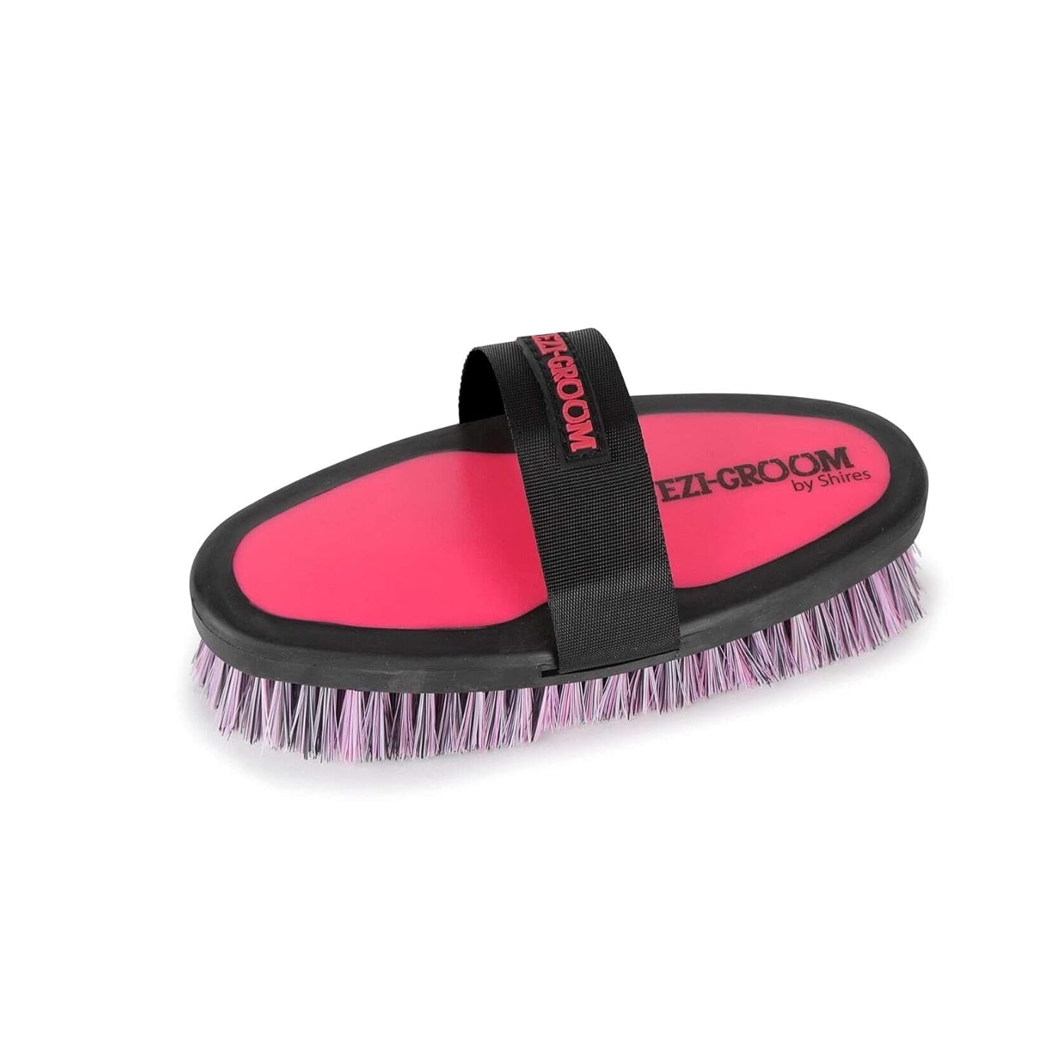Shires Equestrian Ezi-Groom Grip Horse Body Brush (Bright Pink)