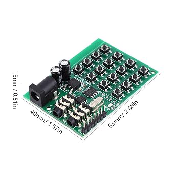 AE11A04 DTMF Module Audio Generator Board, 5-24VDC, Voice Encode Transmitter, MCU Interface, 2.48x1.57x0.51in, with 3.5mm Audio Jack