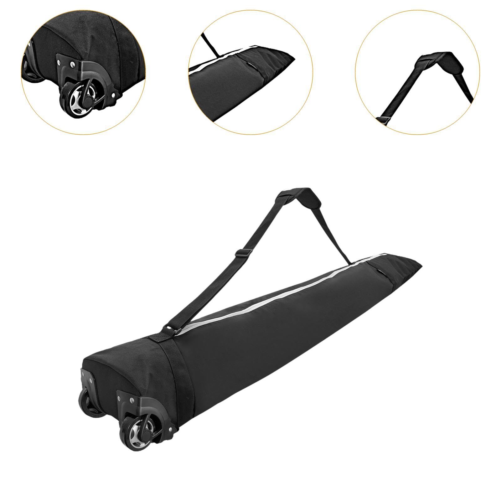 Ski/Snowboardtasche mit Rollen, Verstellbarem Schultergurt, Reißverschluss, Wasserdicht, für Damen Und Herren, Inklusive Schutzhülle Und Skizubehör