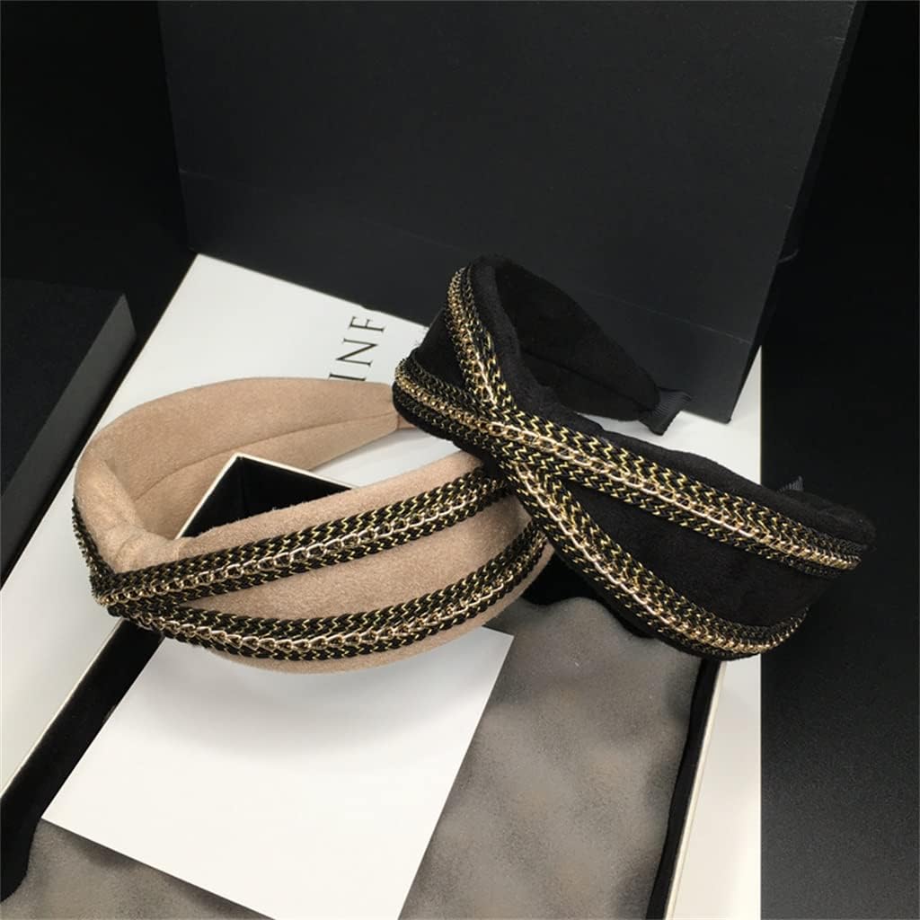 Hair Hoop Chain Head Hoop Wide-Brimmed Hair Cave Fashion Temperament Hair Bundle Hairpin (Color : E, Size : 1)