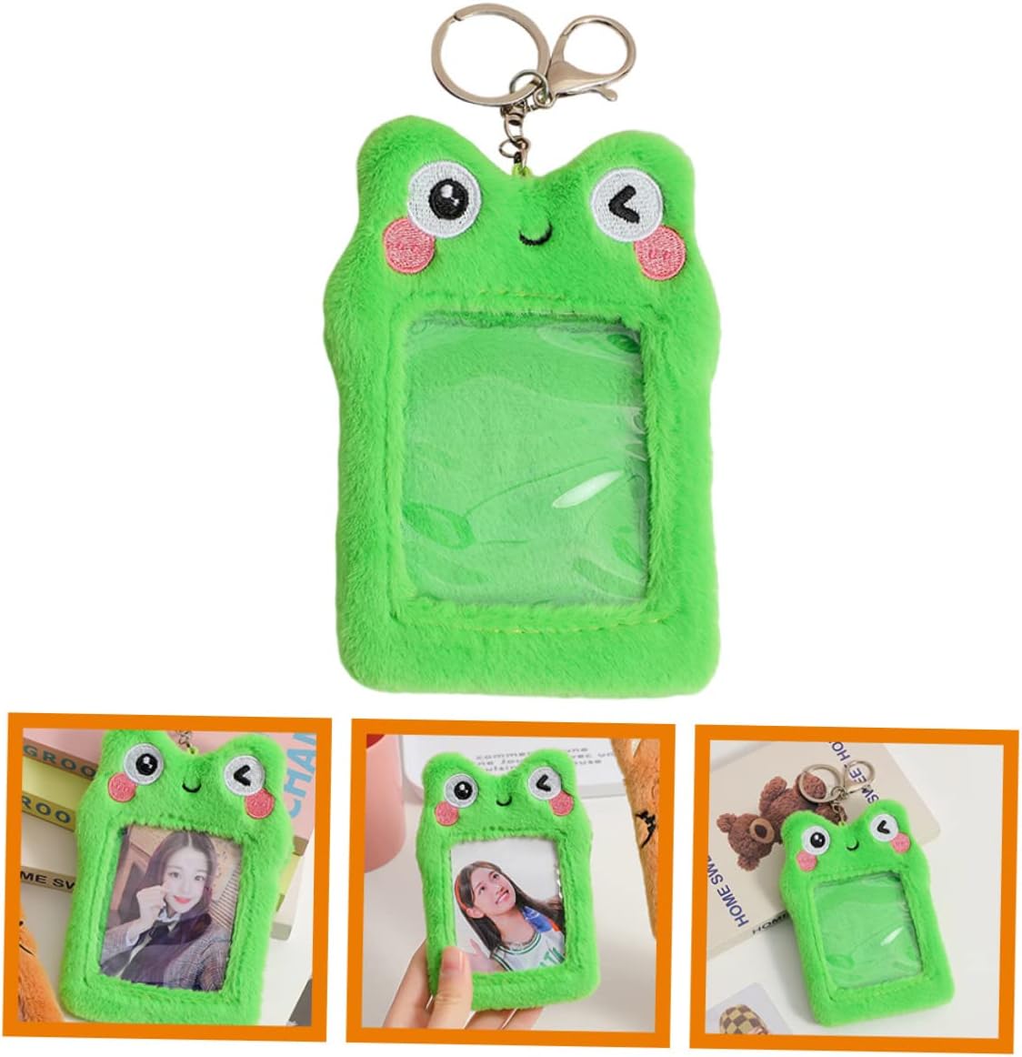 Decorative Card Protection Cover Plush Card Holder Keychain Plush Cover Badge Holder Sleeves