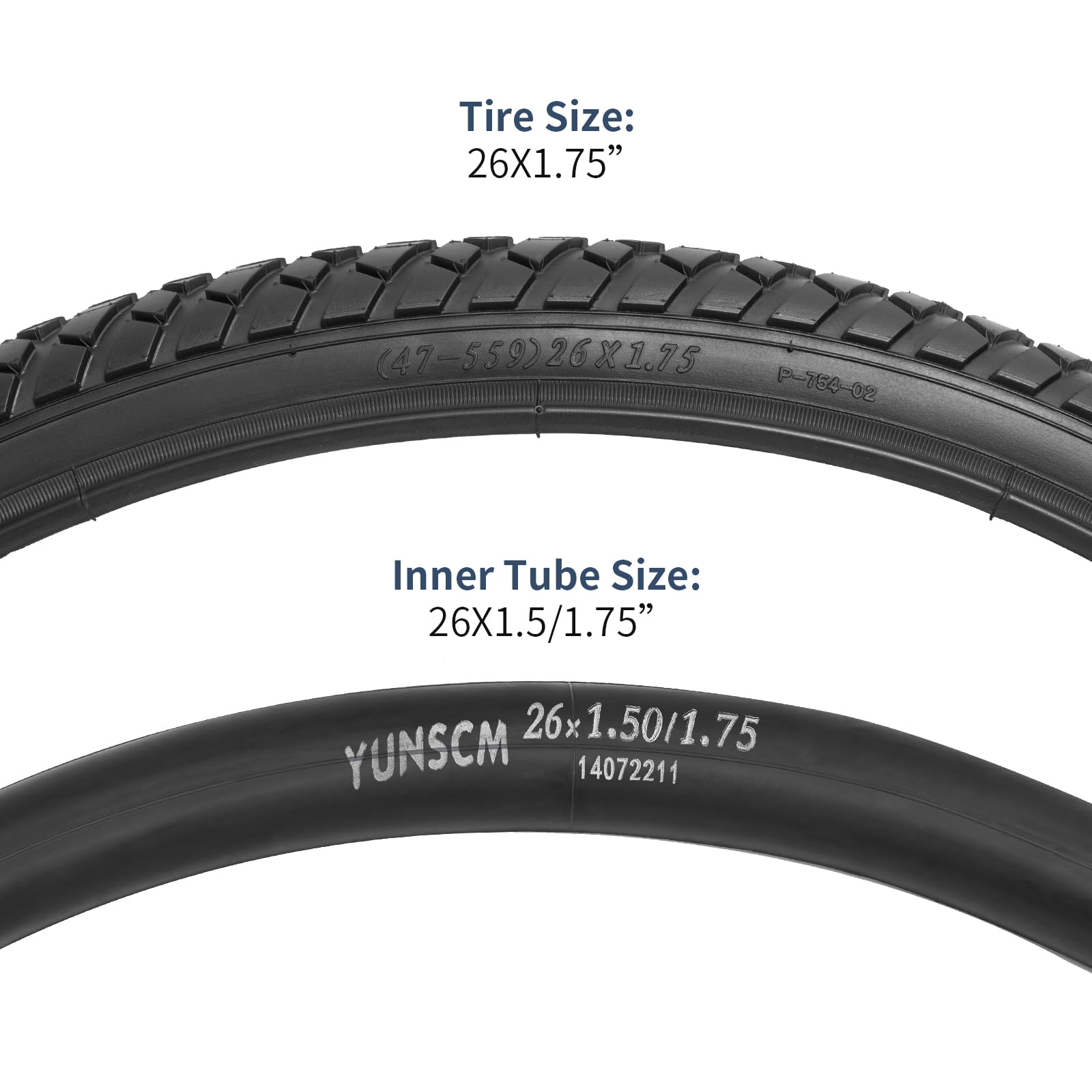 2 banden 26 x 1,75 (47-559) straatbanden, zwart, voor city-motorfiets, fiets, volwassenen