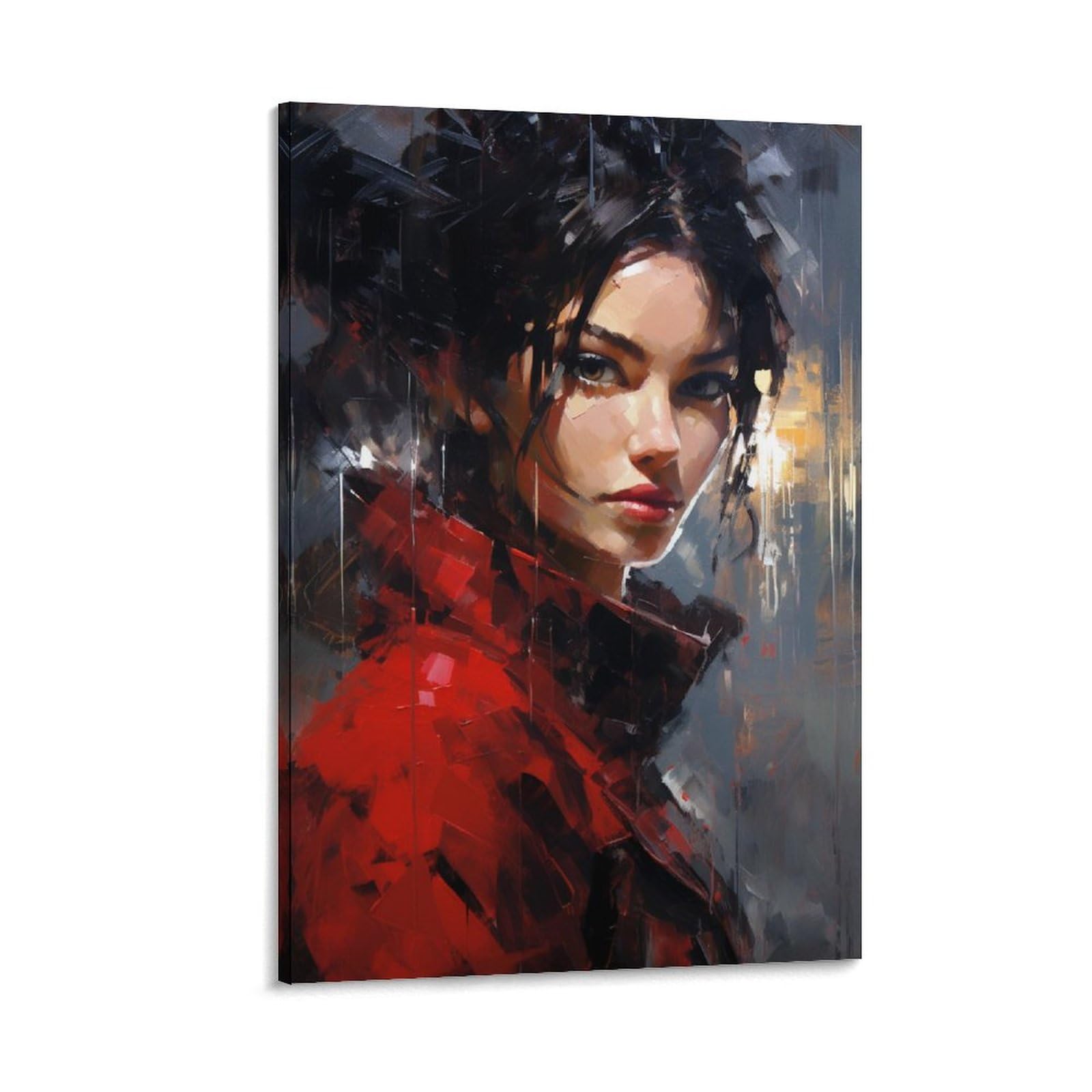 AYAROS Pretty Woman Wall Art Canvas Poster Vintage Abstract Figure Wall Decor Poster Dormitory Decor Painting Art Framed 20x30 inch
