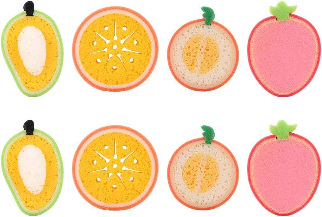 Fruit Bath Sponge 8Pcs Fruit Shaped Sponge for Baby Children