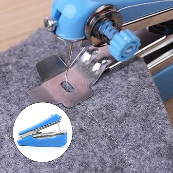 Mini Sewing Machine Manual Handheld Sewing Machine Flexible Fast Stitch Machine for Clothing Curtains Crafts (Random Color)