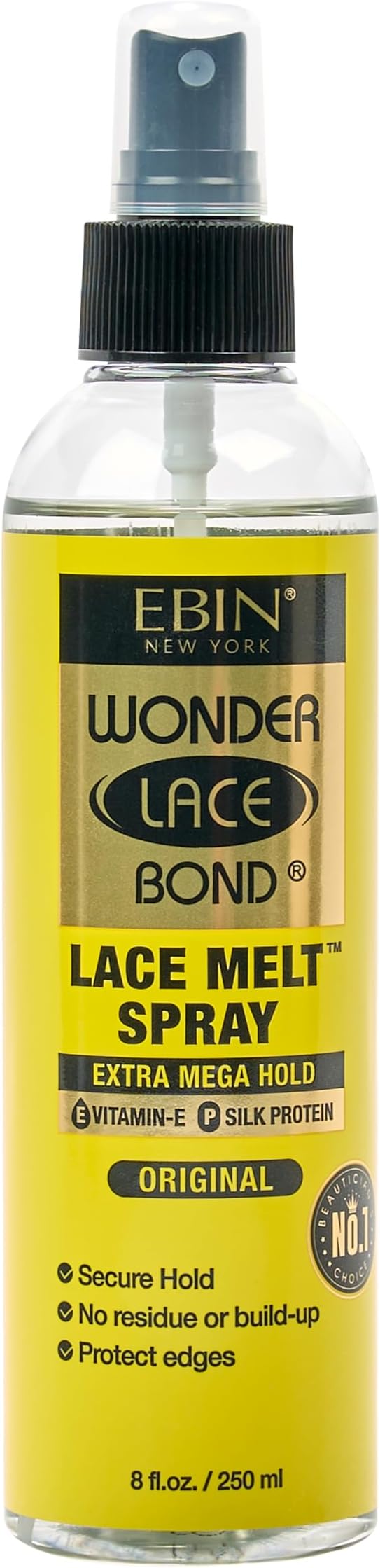 Wonder Lace Bond Melt Spray 250 ml - Extra Mega Hold (Original) | Flawless,Natural, and Sea mleass finish, No Reside, Long Lasting Formula with Protecting Edges, Perfect for wigs