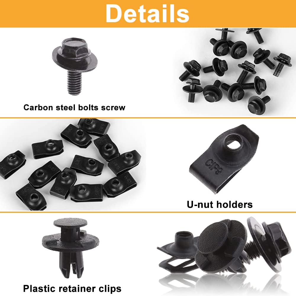 30 Clips Et Vis De Fixation Pour Capot Moteur - Kit Antirouille, Pour Voiture, Moto, Réparation, Fixation Couvercle