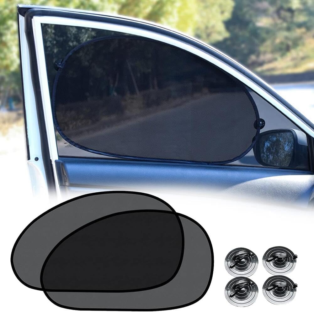 Goodern4 Pack Car Side Window Sun Shade,Sun Glare Universal Car Visor Side Window Sun Shade Cover,Ellipse Foldable Baby Window Shade Car Accessories for Privacy Kids and Pets Protection-Style B