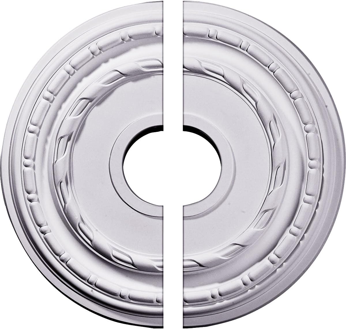 Ekena Millwork CM15DU2 15 3/8"OD x 3 5/8"ID x 1"P Dublin Ceiling Medallion, Fits Canopies up to 8-1/4", 2 Piece