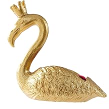 Jewelry Box Flamingo Trinket Box Collectible Flamingo Figurine Jewelry Storage Box Animal Ornament Resin Ring Necklace Holder Suitable for, Gold