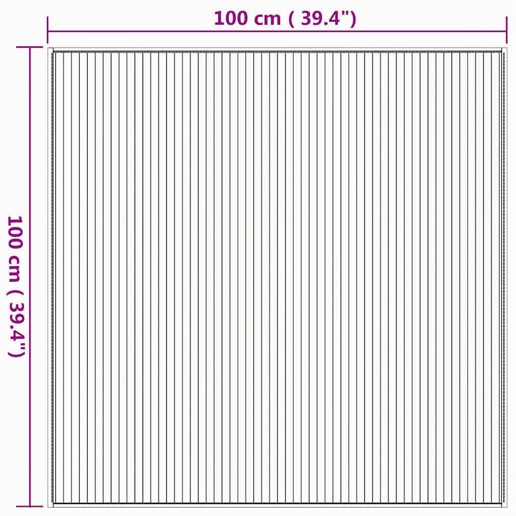 vidaXL Tapis carré Naturel 100x100 cm Bambou