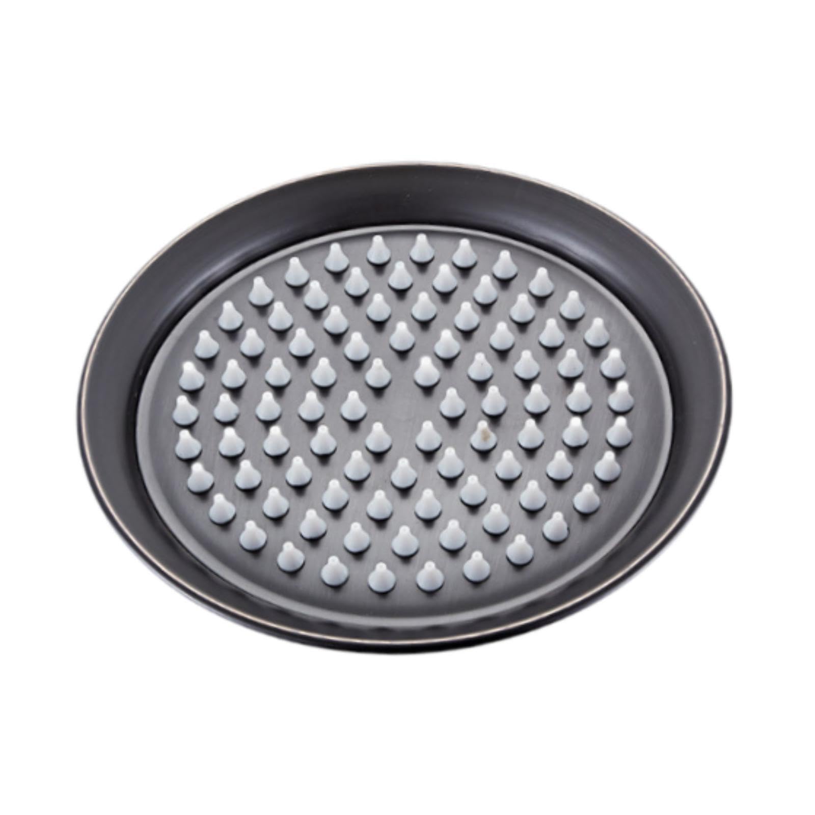Qlecxzi Black Bathroom Shower Head Creates Relaxation With Smooth Silicone Outlets And Stunning Vintage Style Providing Waterfall Like Shower Experience Rain Head 8, 20.3Cm