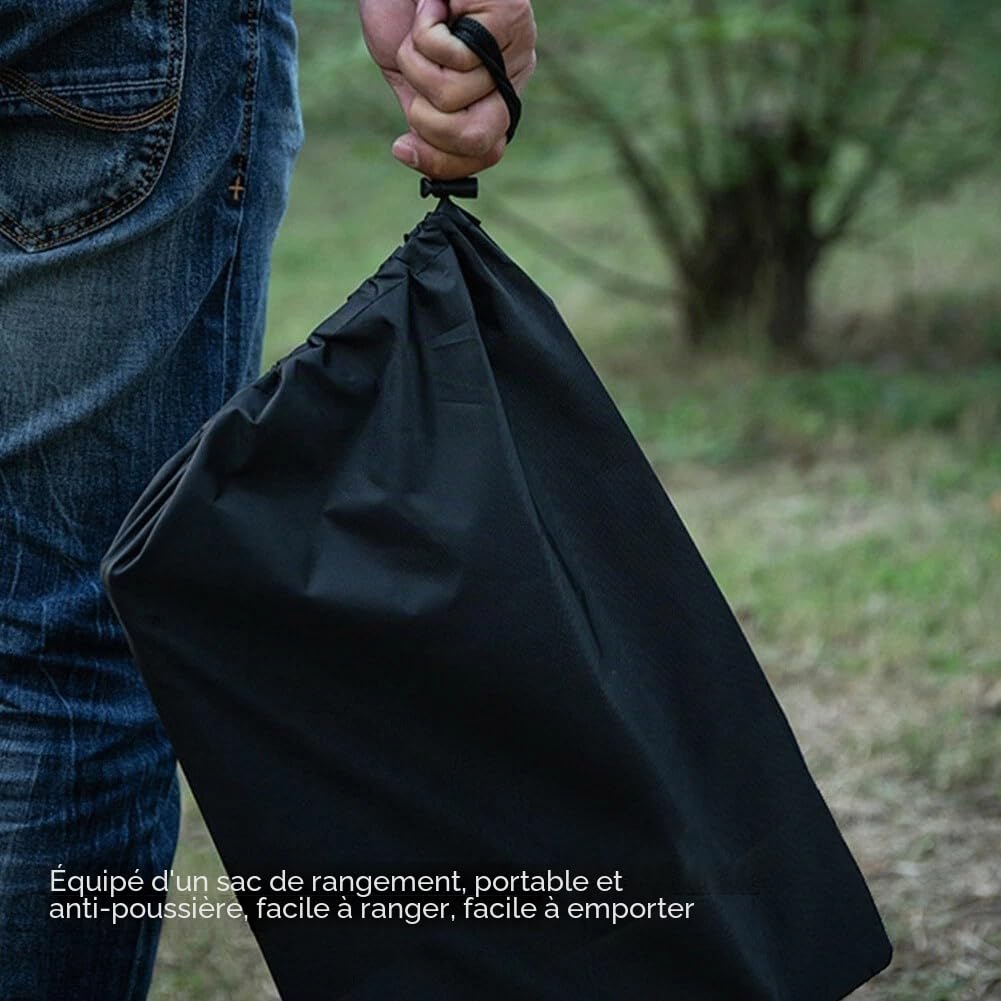 Pare-vent de cuisinière à gaz portable en acier Cam-p - Pare-vent pliable pour réchaud de camping - Protection contre le vent avec base surélevée et sac de transport pour la randonnée (4