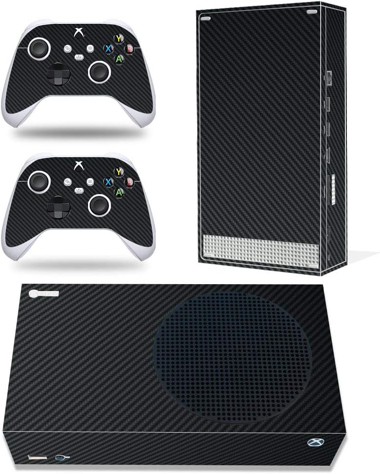 Whole Body Protective Vinyl Skin Decal Cover for Microsoft Xbox Series S Console, Black Carbon Fiber Xbox Series S Skins Wrap Sticker with Two Free Wireless Controller Decals Whole Body Protective Vinyl Skin Decal Cover for Microsoft Xbox Series S Console, Black Carbon Fiber Xbox Series S Skins Wrap Sticker with Two Free Wireless Controller Decals