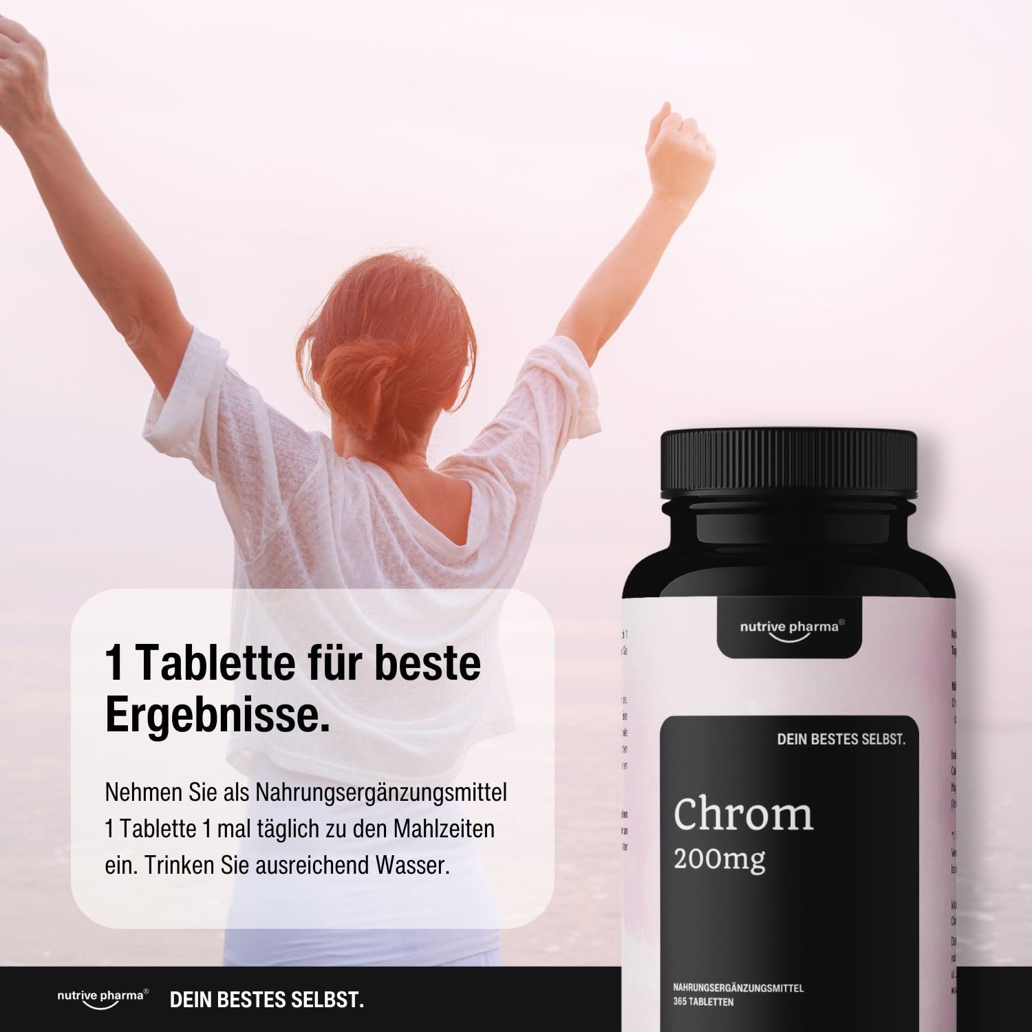 Chrom aus Chromium Picolinate - 200mcg - 365 Leicht zu schluckende Tabletten
