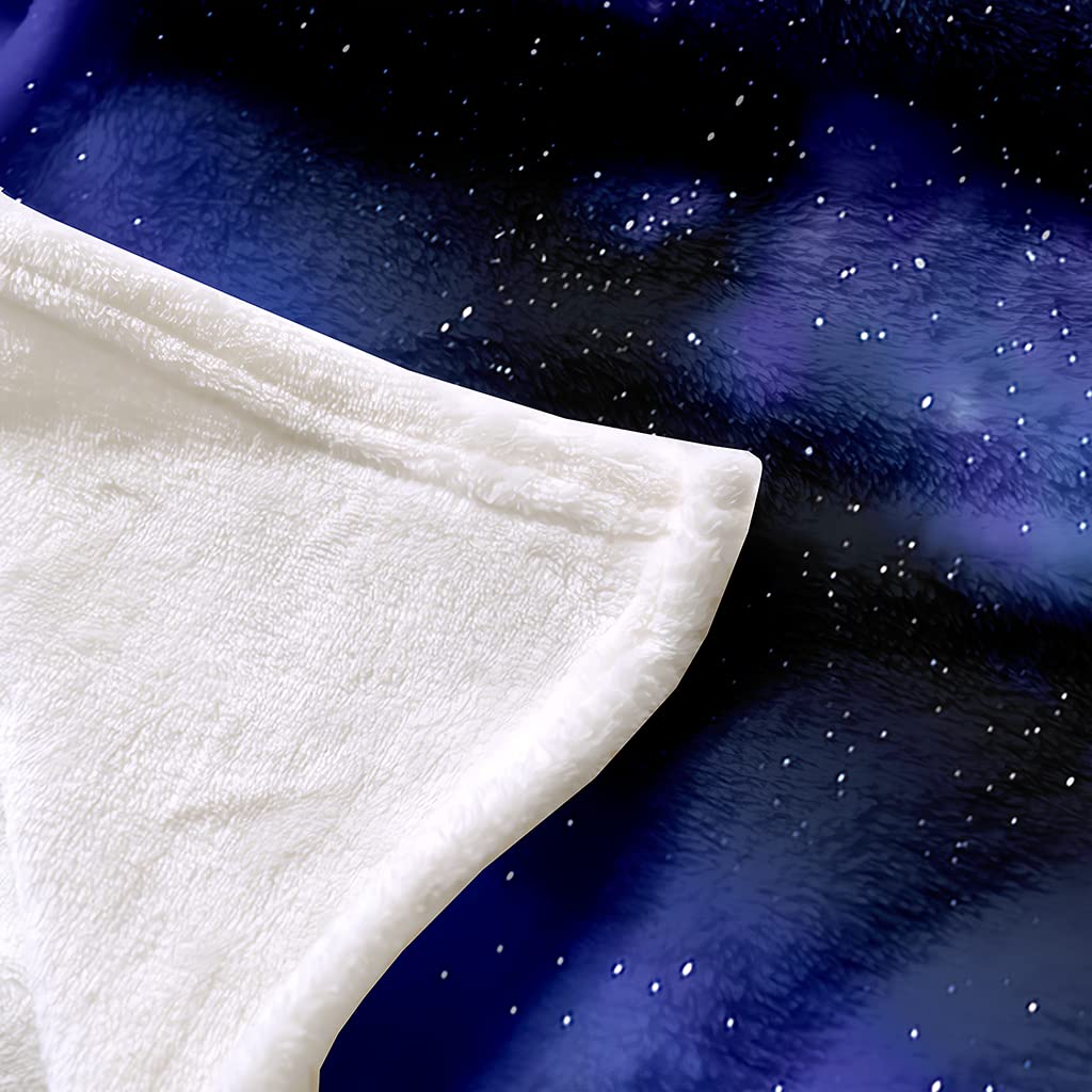 Manta De Franela De Microfibra 150X200Cm Manta De Felpa Suave para Sofá Cama 3D Paisaje De Galaxia Azul Impresión Patrón Manta Polar Invierno Gruesa Y Esponjosa Caliente Transpirable