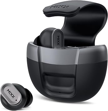 MIXX StreamBuds Solo 1 True Wireless Earbuds Bluetooth 5.1 with 18 Hour Total Playtime, Quick Charge, Touch Controls, Built-in Mic, Custom Fit Ear Cushions, Voice Assistant Compatible - Black