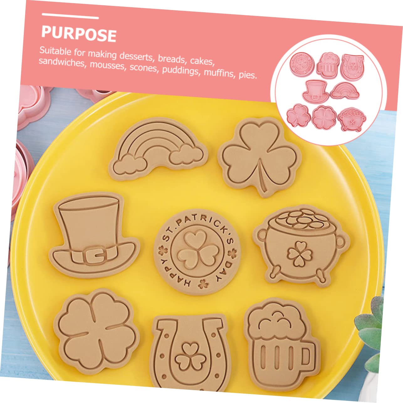 Ciieeo 4 Juegos Herramienta De Troquelado Moldes Para Galletas Del Día De San Patricio Moldes Para Hornear Con Forma De Galletas Cortadores De Galletas Pequeños Máquina Para 8 Uds * 4