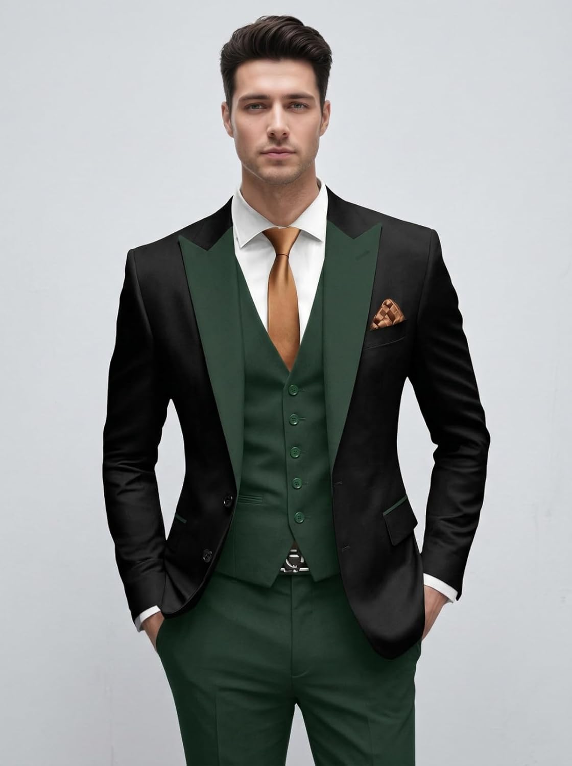 Mens Suits 3 Piece Suits for Men Slim Fit Tuxedo for Men Big and Tall Men's Suit Wedding Prom Business Formal