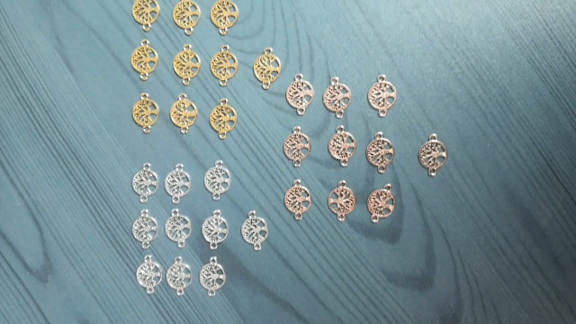 18PCS Connecteurs Arbre De Vie Métal - Pendentifs Pour Bijoux DIY Bracelets Et Colliers (Argent, Or Rose, Or)