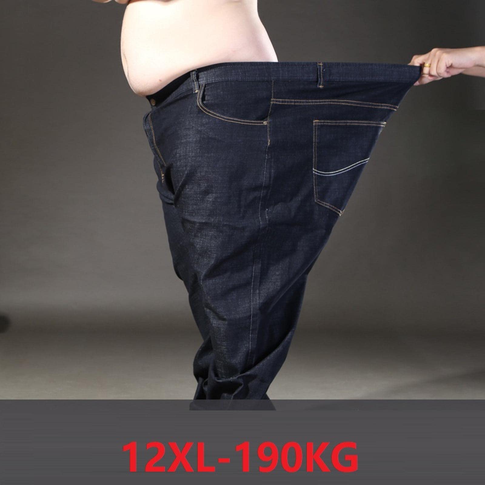 Jeans Herren Jeanshosen Hose Freizeithose Plus Größe 12Xl Frühling Winter Jeans Herren Hosen Hosen Oversize Jeans Elastizität Gerade Baumwollhose Große Jeansgröße 68 70 Locker