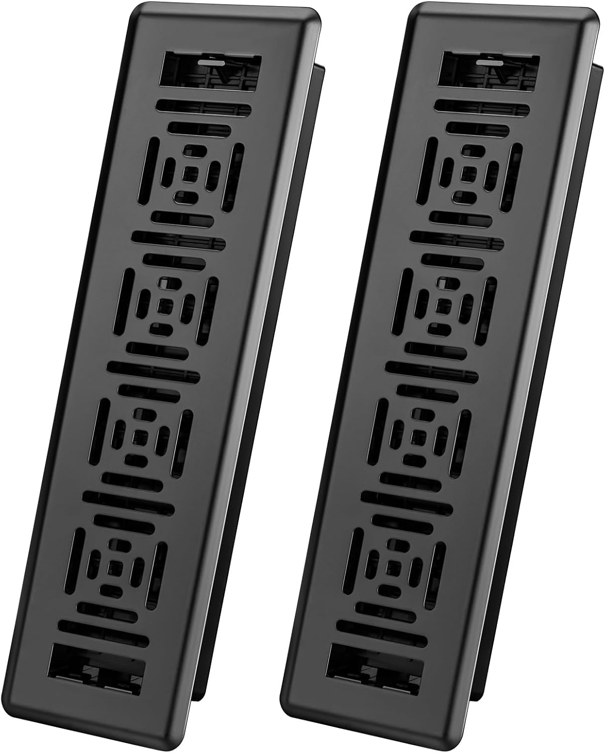 14x6 Vent Cover, Black Floor Register, Heavy Duty Steel Walkable Floor Vents, Adjustable Decorative Vent Covers, for Sidewall and Floor, Vent Covers for Home Floor, 2 Pack Black