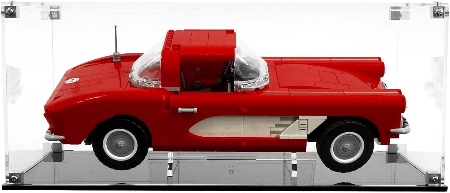 Display Case Compatible with Lego Set 10321 - Chevrolet Corvette 1961 - Clear Acrylic Dustproof Showcase - Set Not Included