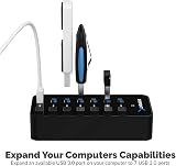 SABRENT USB Hub, 7 Ports 36W, Fast Powered Data Hub - 2