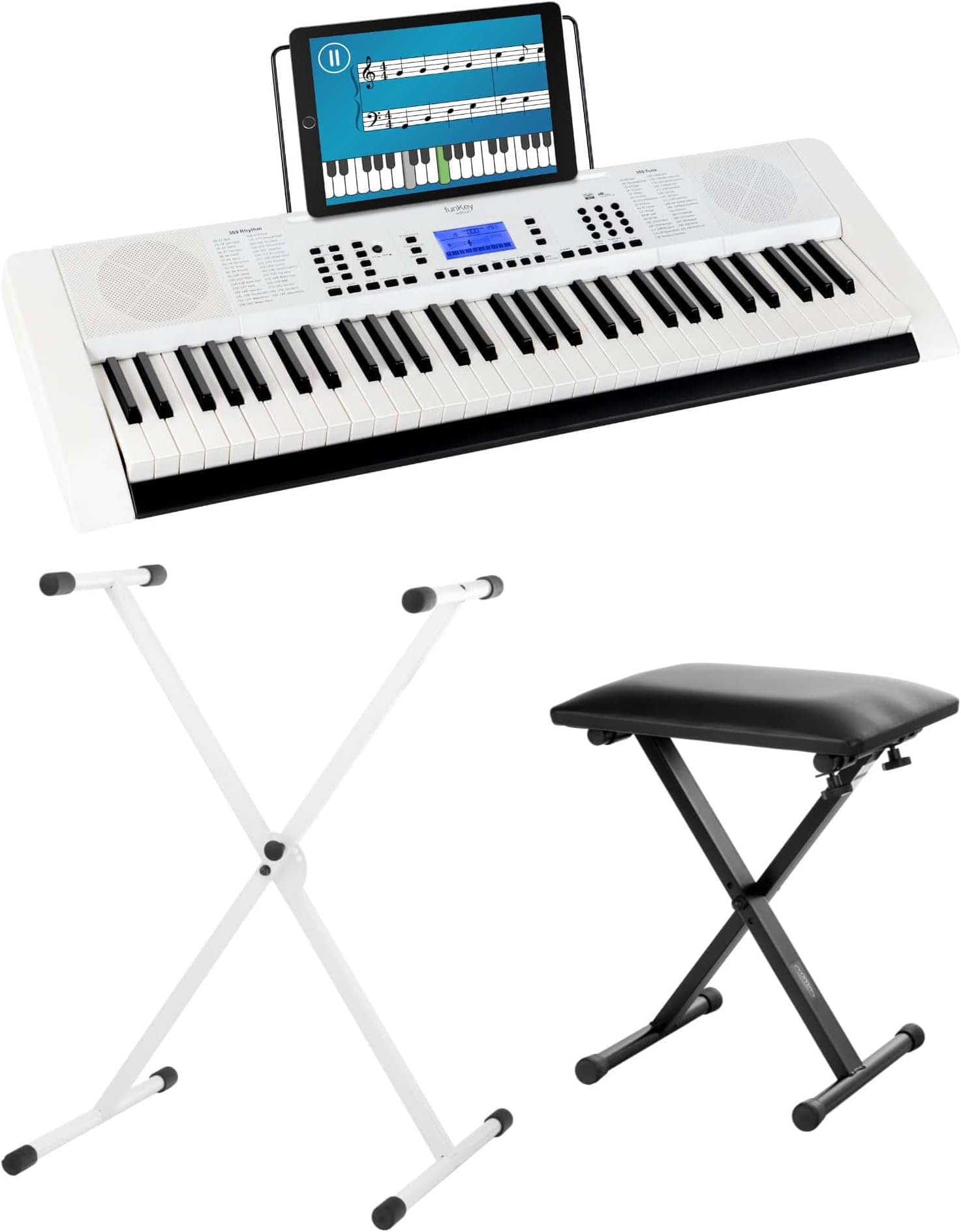 MAX Rhapsody54 Keyboard - 54 Tasten Einsteiger Keyboard Mit Lernfunktion & Lautsprechern