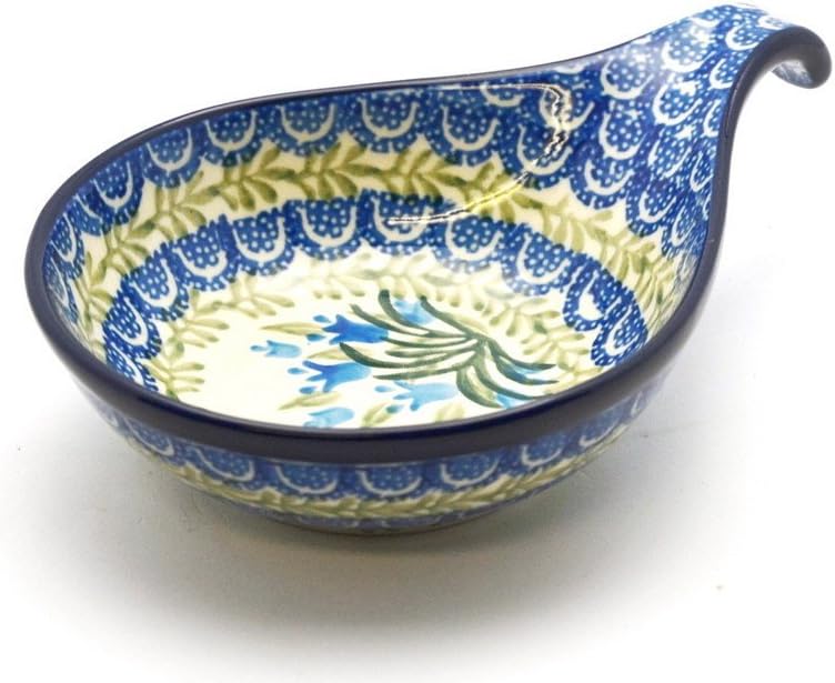 Polish Pottery Spoon/Ladle Rest - Blue Bells