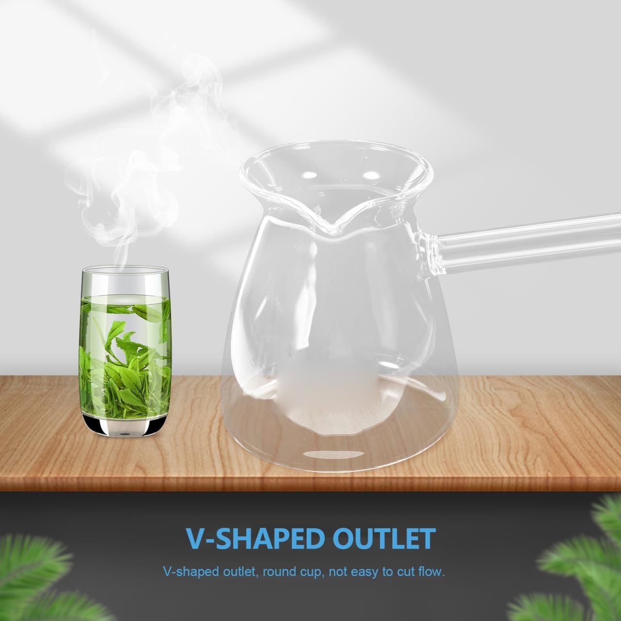 Hemoton 14.25 oz Borosilicate Glass Turkish Coffee Pot, Stovetop Tea Maker with Handle, Milk Warmer Hot Chocolate or Butter Melting Pot for Home - Image 9