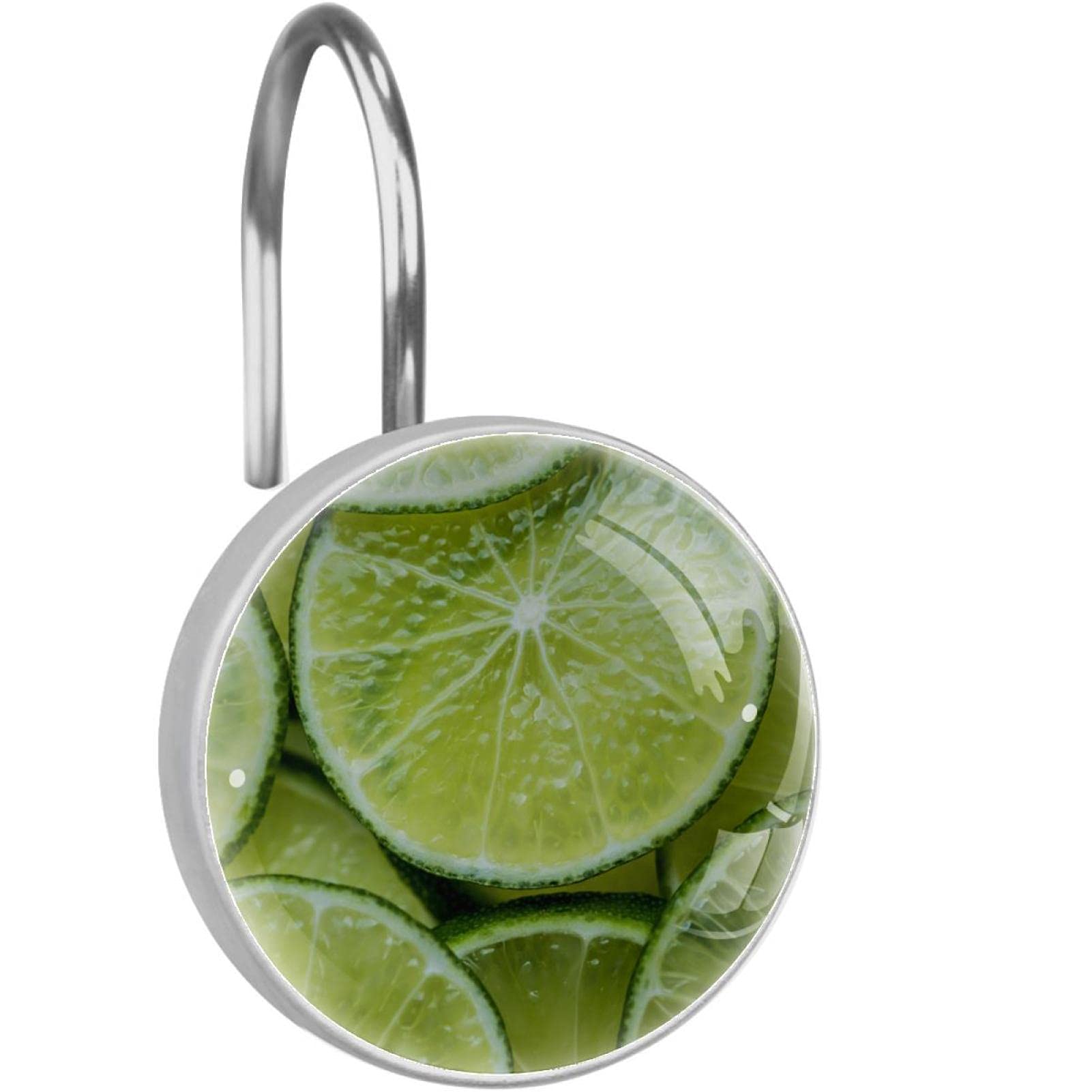Crochets rideau de douche motif citron pour une salle de bain ambiance nature