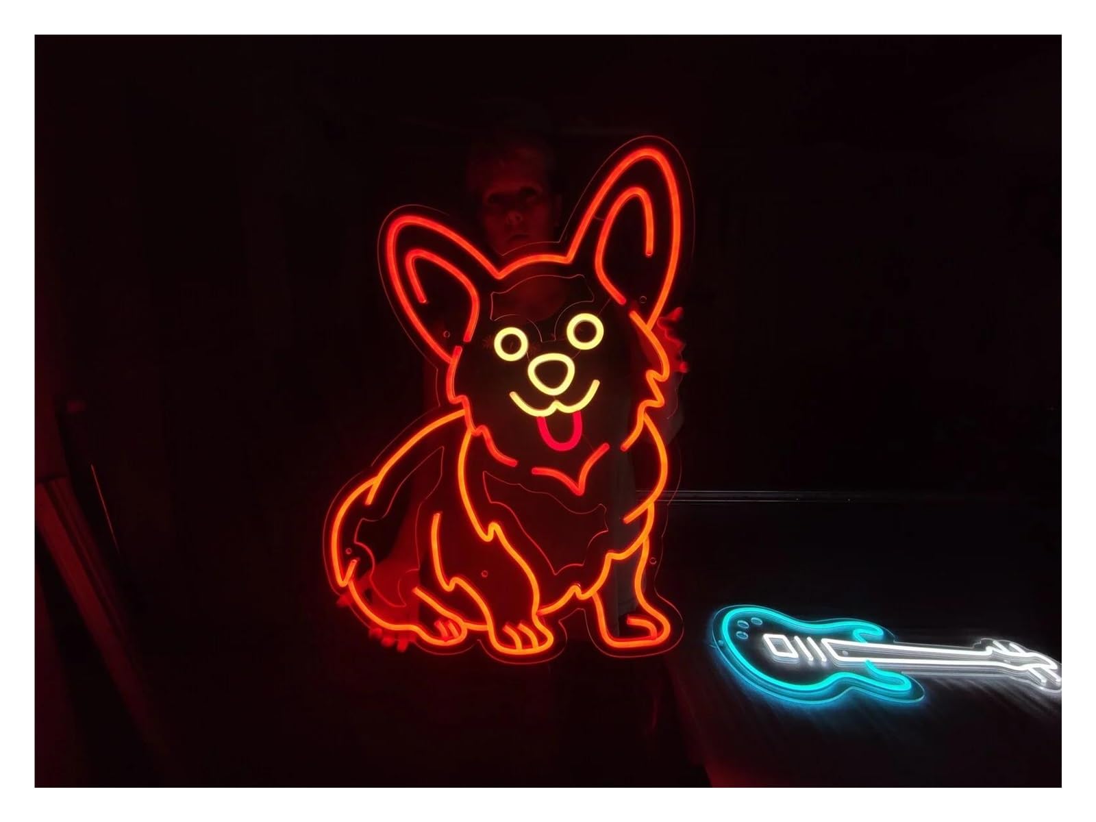 Scritta luminosa Insegna Al Neon Corgi Pet Shop Decorazione Da Parete Estetica Cane Carino Per Gli Amanti Degli Animali Spazi A Tema Animali Domestici 38cm(UN)